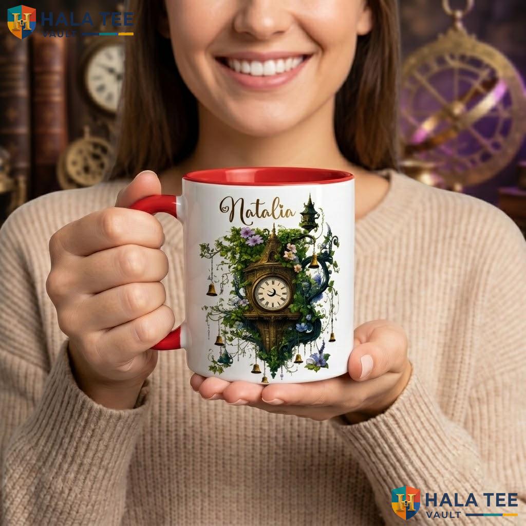 Vintage Clock Fantasy Ceramic Mug Custom Wizard Hat Halloween Coffee Camping Mug