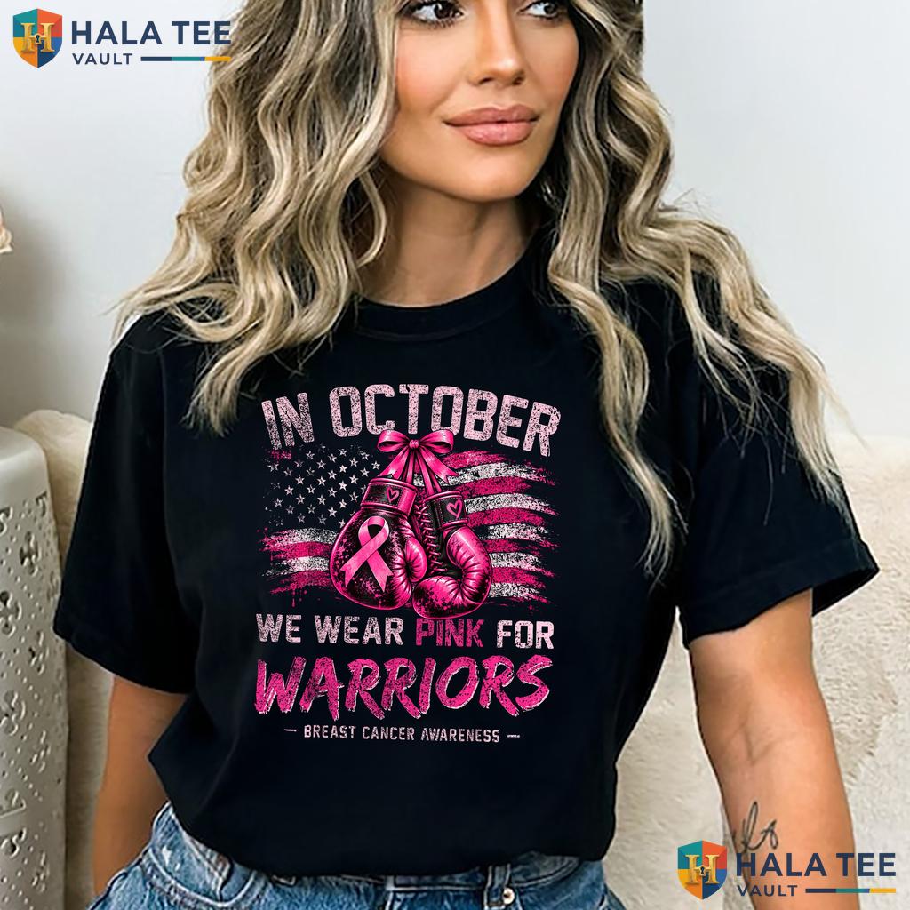 Warriors Breast Cancer Awareness Shirt October We Wear Pink Apparel Adult