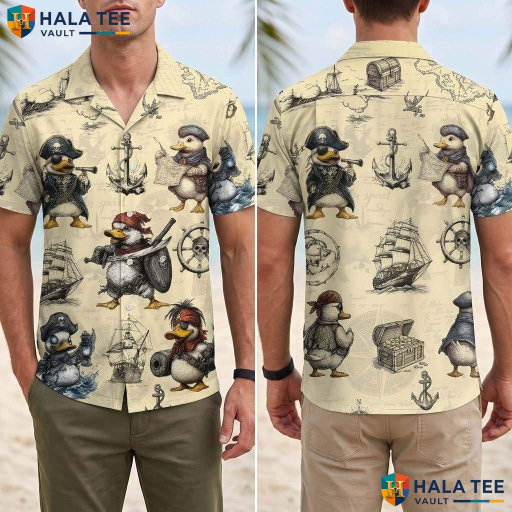 Yellow Pirate King Tropical Shirt Mens Funny Tropical Vacation Camp Top