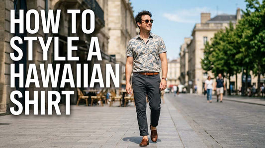Men's summer fashion guide featuring tropical print button-ups and smart casual resort wear outfits