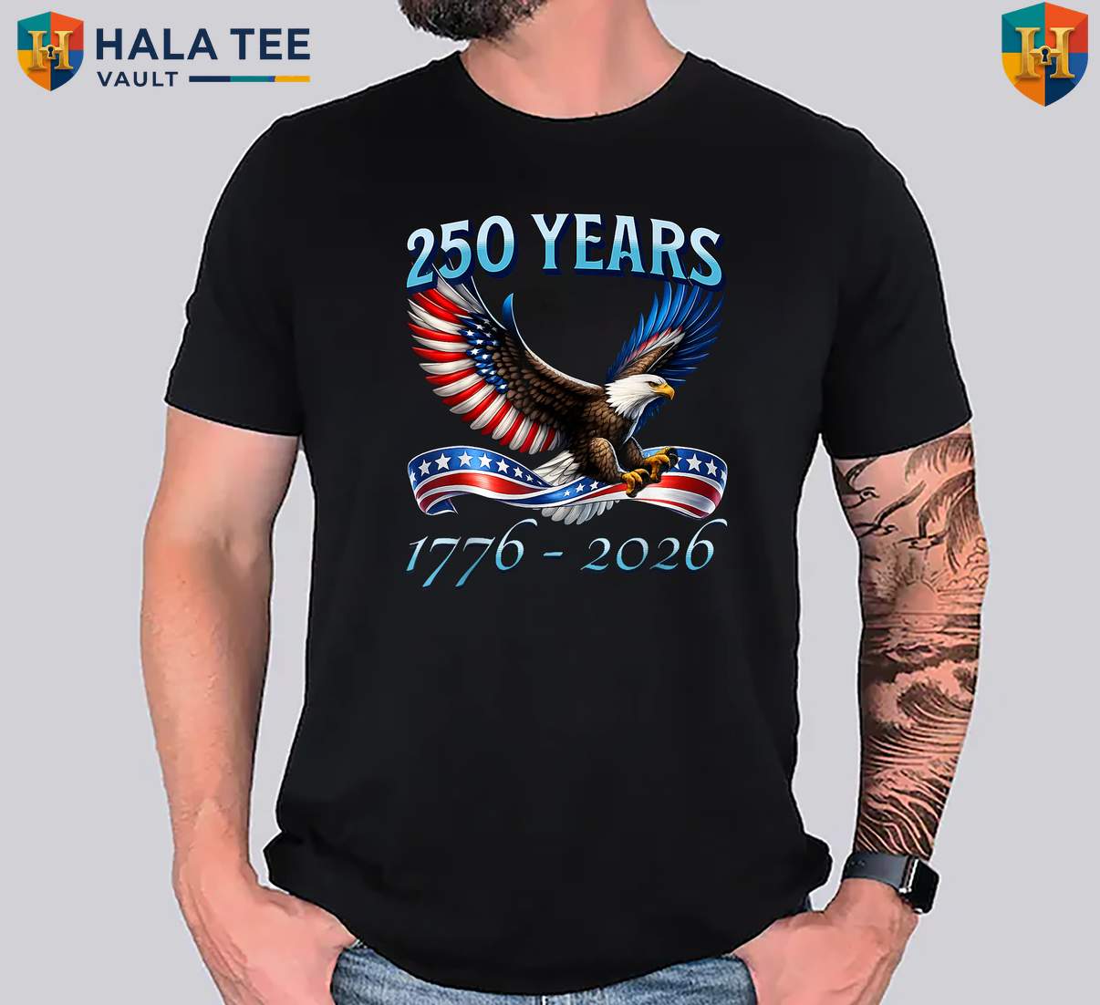 1776 Fourth July Patriotic T-Shirt American 250th Anniversary 2026 Apparel