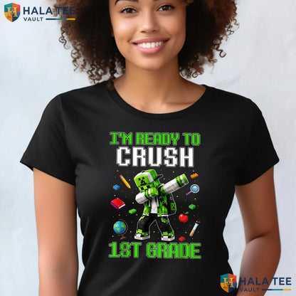 1st Grade Boys Gamer Shirt First Day Back To School Gaming Apparel Top Adult