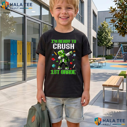 1st Grade Boys Gamer Shirt First Day Back To School Gaming Apparel Top Adult