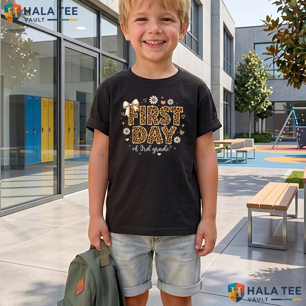 3rd Grade Teacher Leopard Shirt First Day Back To School Women Apparel Adult