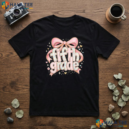5th Grade Coquette Bow Shirt Back To School First Day Graphic Apparel Top