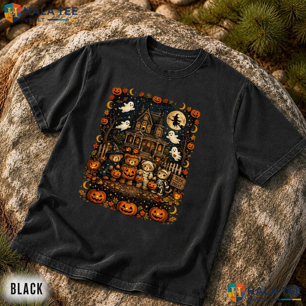 90s Bears Halloween Comfort Colors T Shirt Trick Or Treat Pumpkin Lover Top