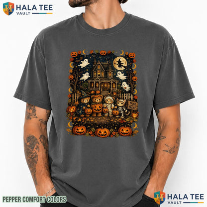90s Bears Halloween Comfort Colors T Shirt Trick Or Treat Pumpkin Lover Top Heavyweight Cotton T-Shirt