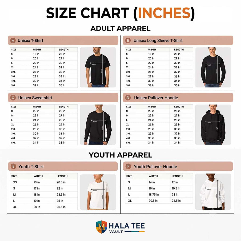 Size Chart T-Shirt 2D