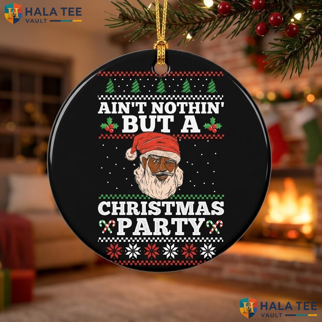 African American Santa Christmas Ornament Black Funny Pun Holiday Gift