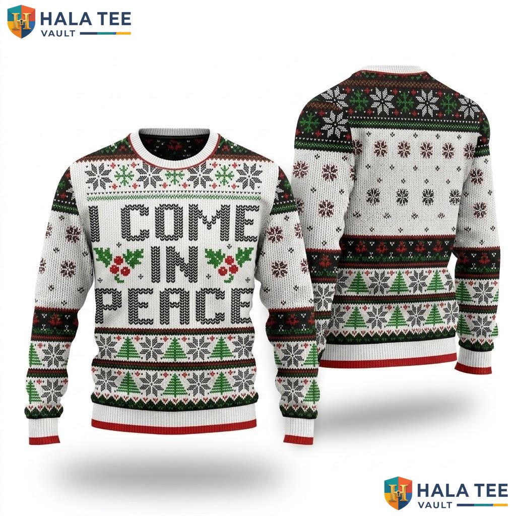Alien Come In Peace Christmas Sweater Funny Couple Matching Apparel