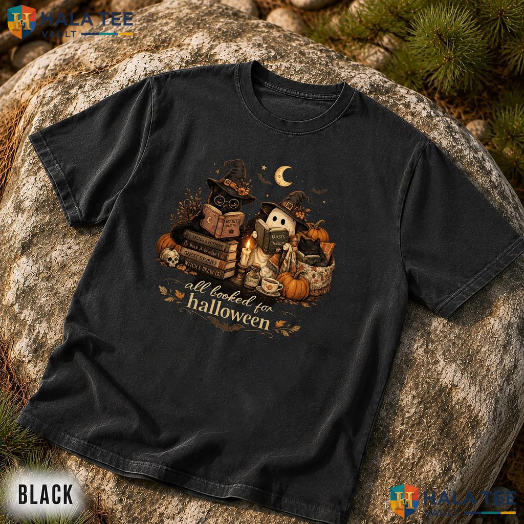 All Booked For Halloween Comfort Colors T Shirt Spooky Book Lover Graphic