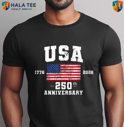 America US Flag 250th Shirt 2026 Patriotic Fourth Of July Gifts Apparel