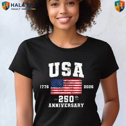 America US Flag 250th Tee Shirt 2026 Patriotic Fourth Of July Gifts Apparel