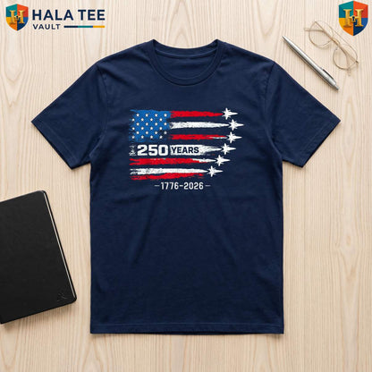 American 250 Years Fan TShirt Fourth Of July Independence Day 2026 Apparel