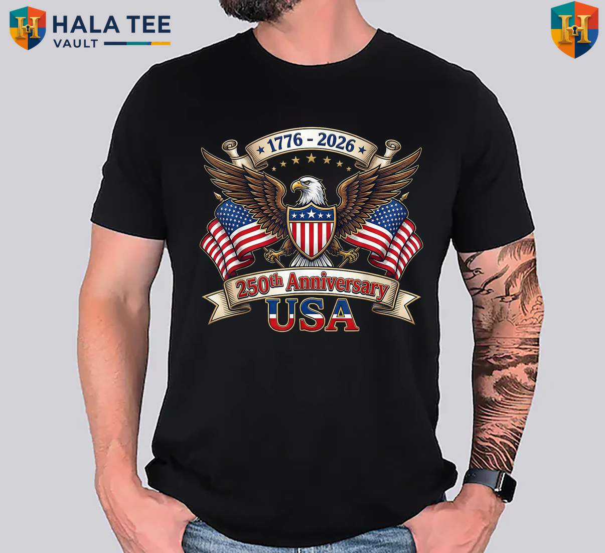 Anniversary 1776 250 Years Shirt American Fourth Of July Patriotic Apparel