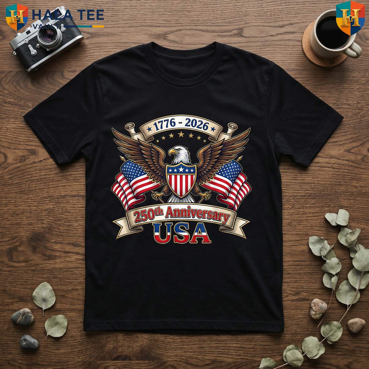 Anniversary 1776 250 Years T-Shirt American Fourth Of July Patriotic Apparel