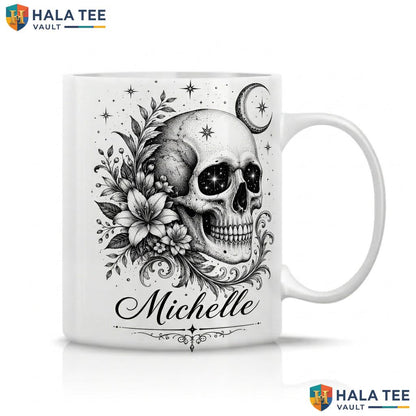 Antique Literature Skull Halloween Cup Personalized Vintage Witch Ceramic Mug