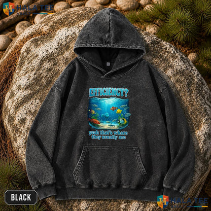 Aquarium Fish Tank Washed T-Shirt Efficiency Where They Usually Are Top Streetwear Wash T-Shirt