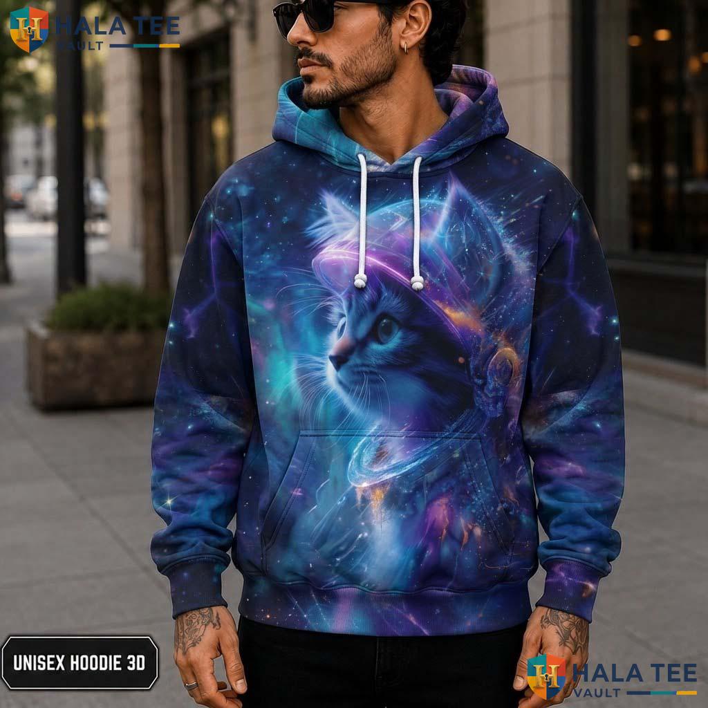 Astronaut Cat Galaxy Hoodie Kids Novelty 3D Printed Pullover Apparel 3D Printed Hoodie