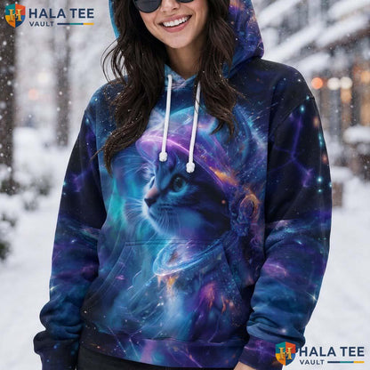 Astronaut Cat Galaxy Hoodie Kids Novelty 3D Printed Pullover Apparel AOP Hoodie