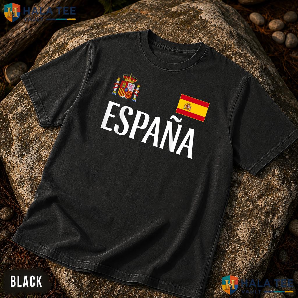 Athletic Espana Pride Garment-Dyed T-Shirt Spanish Flag Sports Fan Top
