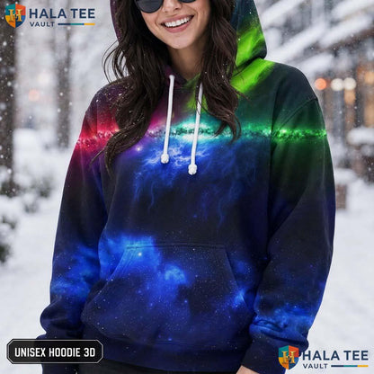Aurora Polaris Realistic Hoodie Men Women 3D Graphic Novelty Pullover AOP Hoodie