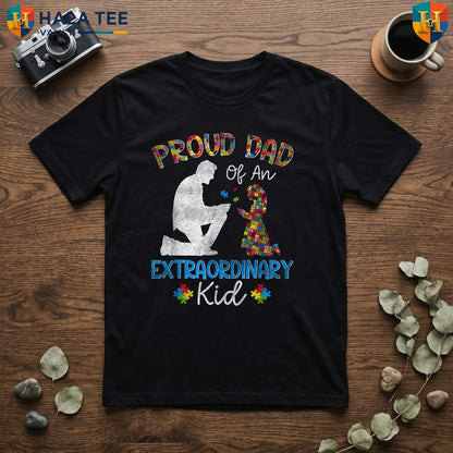 Autism Dad Fathers Day T-Shirt 2026 Father Of Autistic Girl Daughter Awareness
