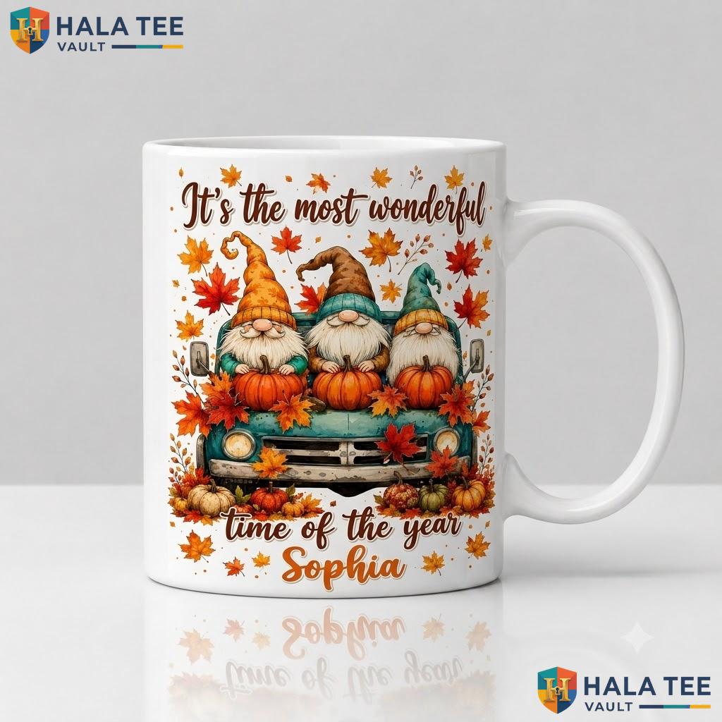 Autumn Boo Fall Ghost Ceramic Mug Custom Name Thanksgiving Coffee Cup