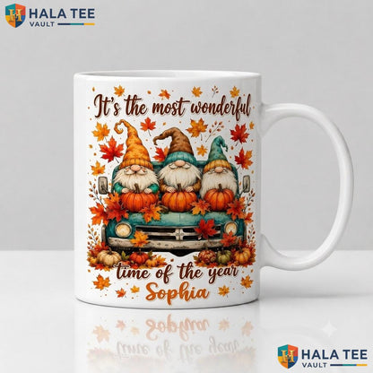 Autumn Boo Fall Ghost Ceramic Mug Custom Name Thanksgiving Coffee Cup
