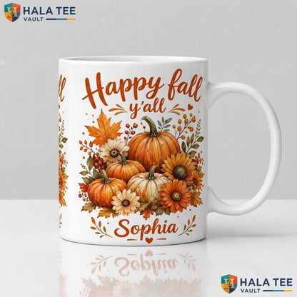 Autumn Maple Thanksgiving Mug Custom Ghost Fall Ceramic Coffee Cup Decor