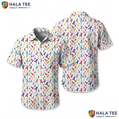 Awareness Ribbon Personalized Hawaiian Shirt 3D Short Sleeve Beach Top