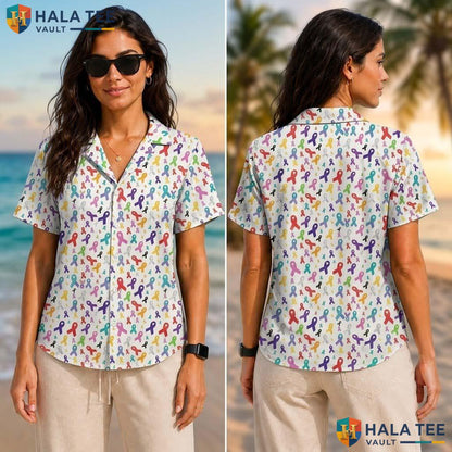 Awareness Ribbon Personalized Tropical Shirt 3D Short Sleeve Beach Top