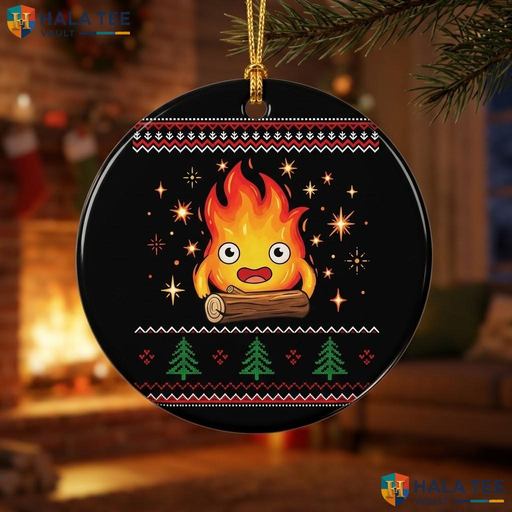 Bacon Burn Fire Wood Christmas Ornament Funny BBQ Cooking Holiday