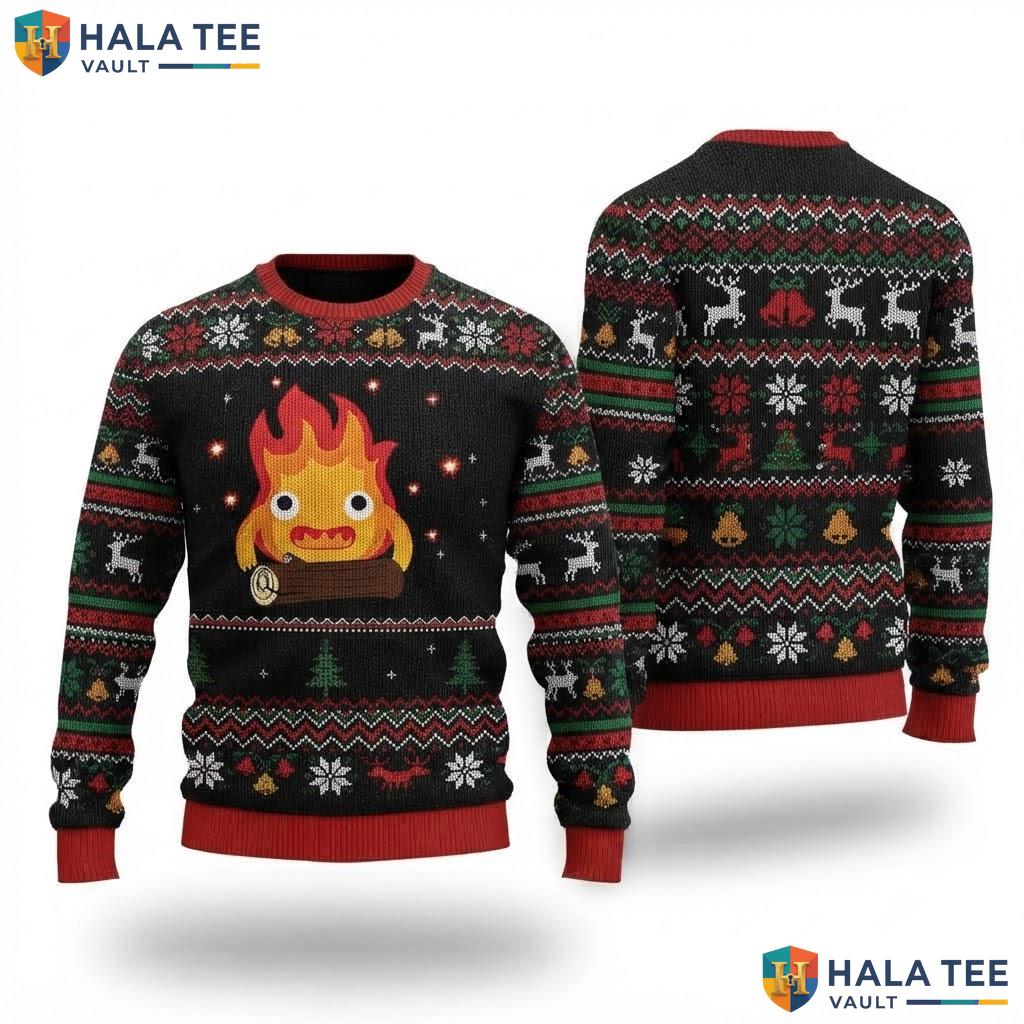 Bacon Burn Fire Wood Christmas Sweater Funny BBQ Cooking Holiday Top