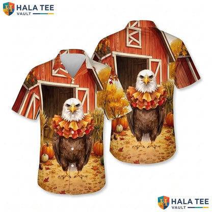Bald Eagle Costume Thanksgiving Hawaiian Shirt Animal In Turkey Mens