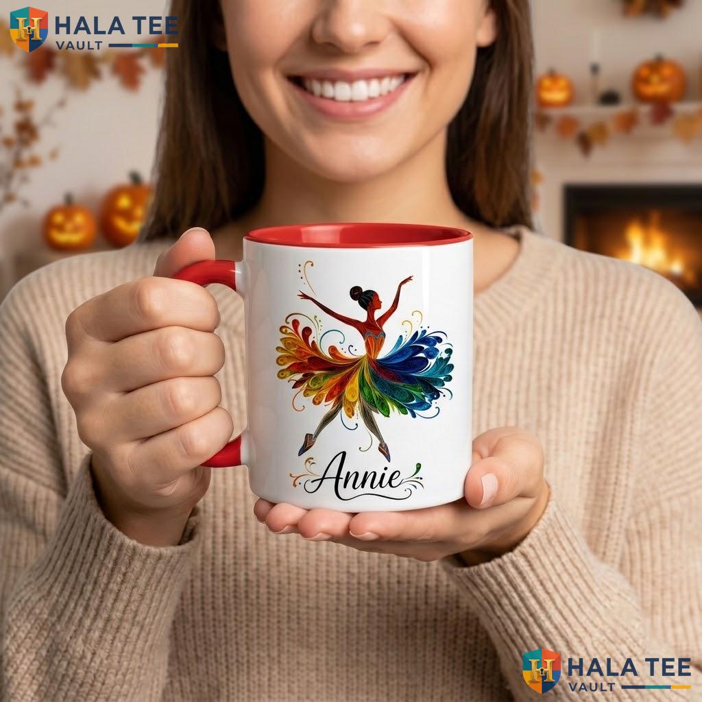 Ballet Dancer Halloween Mug Custom Witch Silhouette Ceramic Coffee Cup