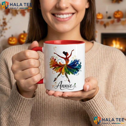 Ballet Dancer Halloween Mug Custom Witch Silhouette Ceramic Coffee Cup