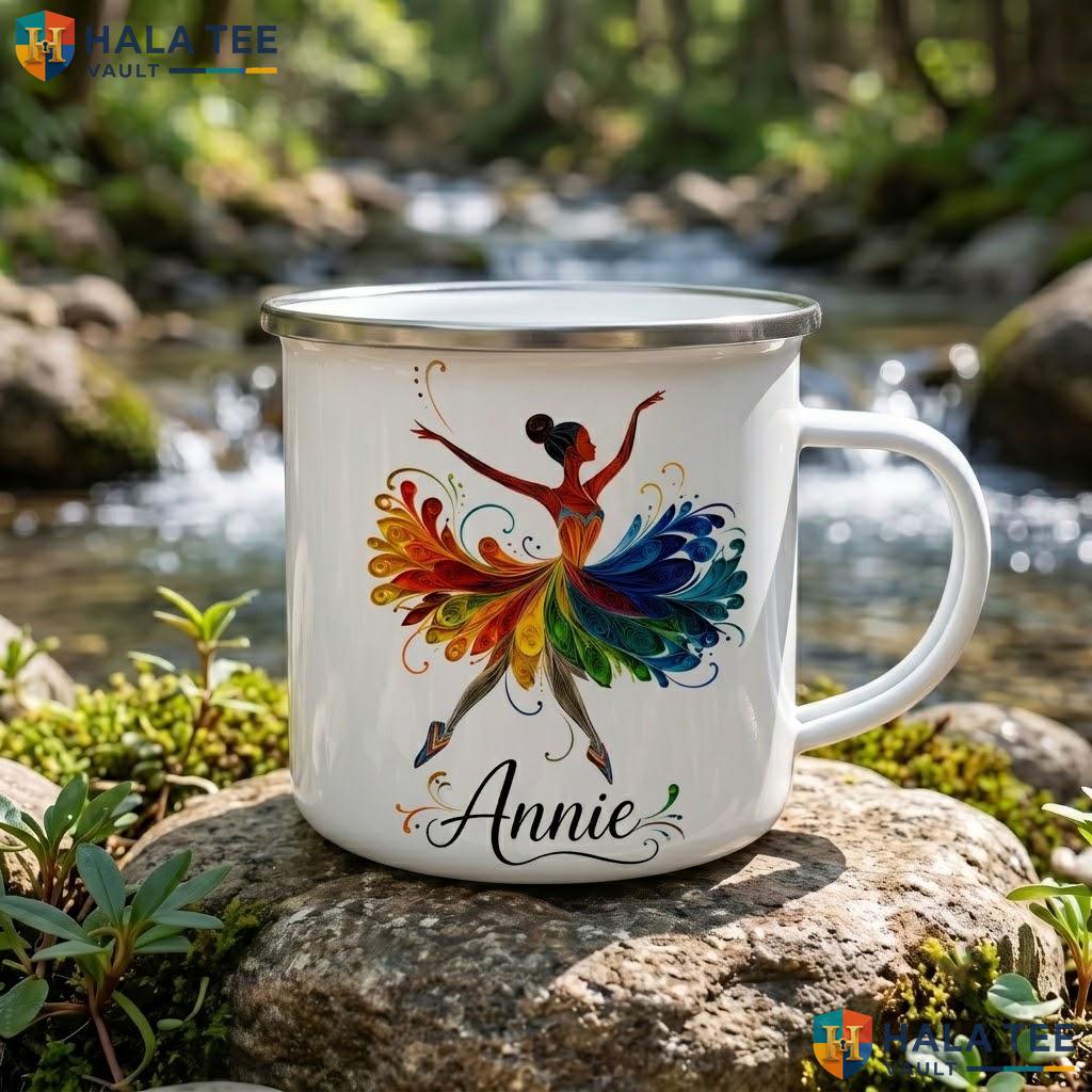 Ballet Dancer Halloween Mug Custom Witch Silhouette Ceramic Coffee Camping Mug