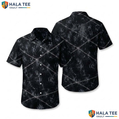 Barbed Wire Halloween Hawaiian Shirt Gothic Horror Tie Dye Aloha Top