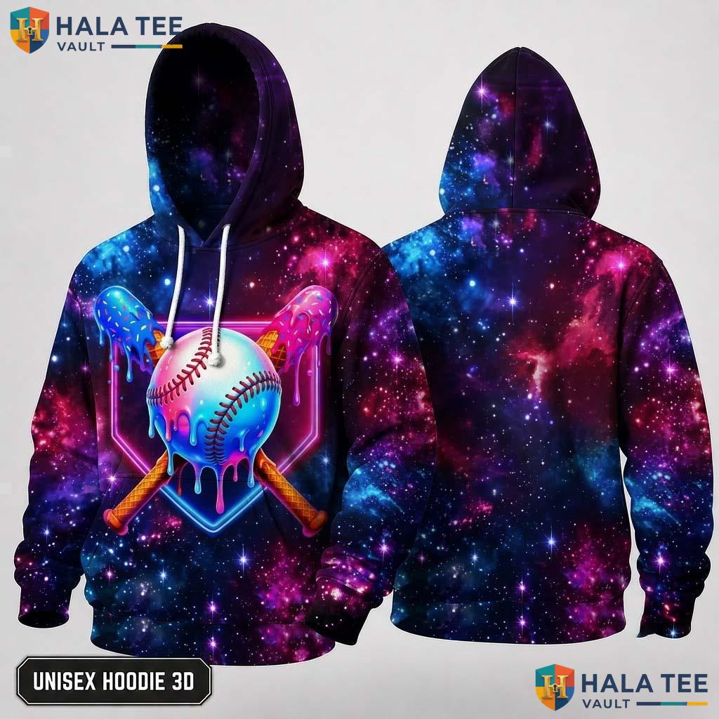 Baseball Galaxy 3D Hoodie Warm Thick Sweatshirt Boys Girls Pullover