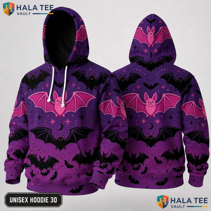 Bat Star 3D Hoodie Cool Unisex Pullover Graphic Sweatshirt Halloween