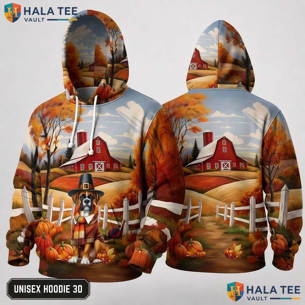Beagle Pilgrim Pumpkin Thanksgiving 3D Hoodie Fall Leaves Dog Lovers