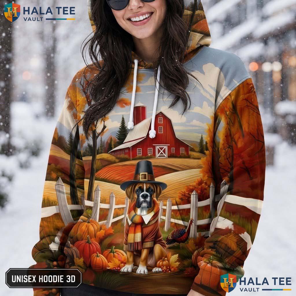 Beagle Pilgrim Pumpkin Thanksgiving 3D Printed Hoodie Fall Leaves Dog Lovers