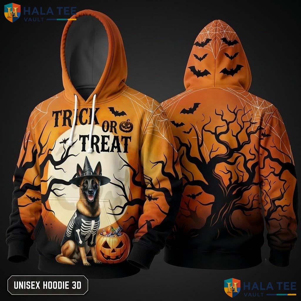 Belgian Malinois Halloween 3D Hoodie Cute Trick Or Treat Dog Graphic