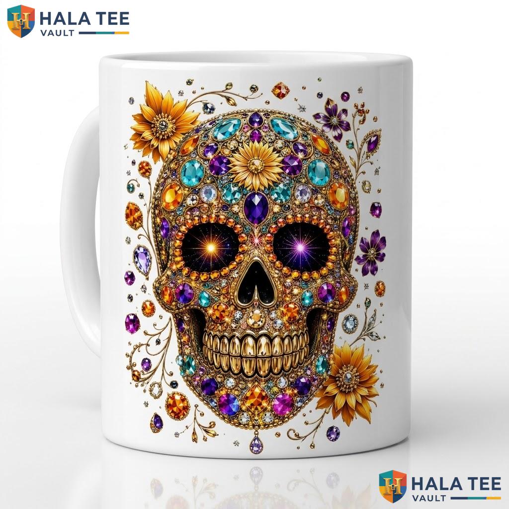 Bibliophile Skull Halloween Mug Personalized Name Witch Ceramic Coffee Cup