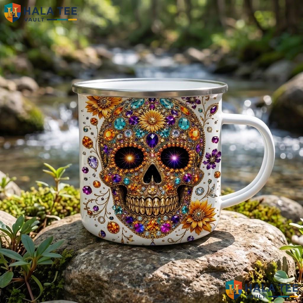 Bibliophile Skull Halloween Mug Personalized Name Witch Ceramic Coffee Accent Mug