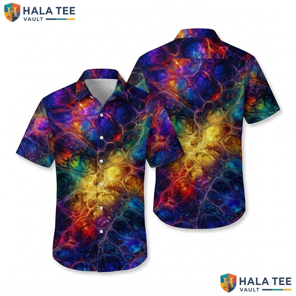 Black Abstract Funny Hawaiian Shirt Mens Novelty Graphic Aloha Apparel