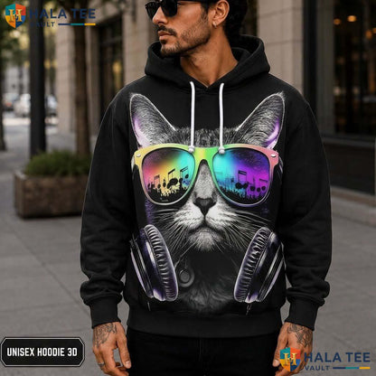 Black Cat Skull 3D Printed Hoodie Men Women Graphic Novelty Pullover Apparel