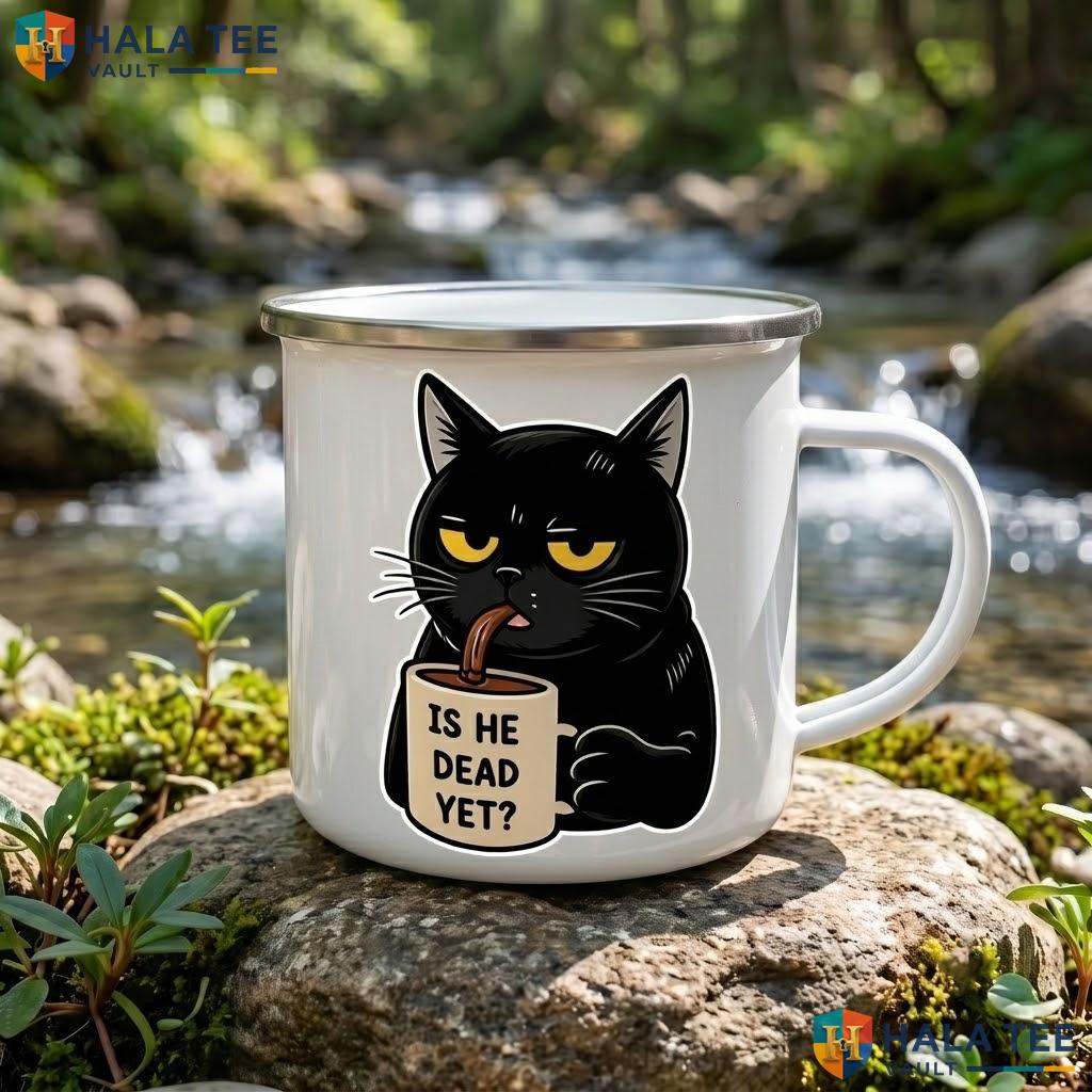 Black Cat Trick Or Treat Ceramic Mug Spooky Pumpkin Halloween Coffee Accent Mug