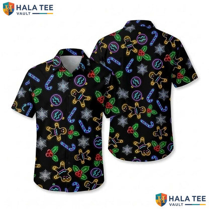 Black Christmas Funny Hawaiian Shirt Mens Crazy Graphic Vacation Wear